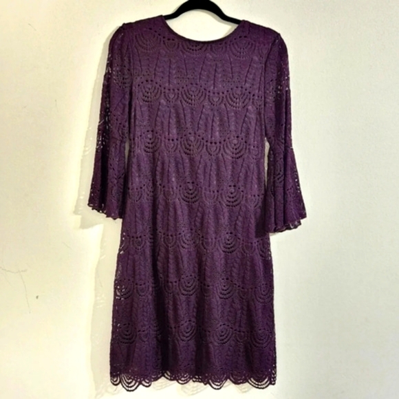 Sharagano Lace Overlay Dress - Picture 1 of 5